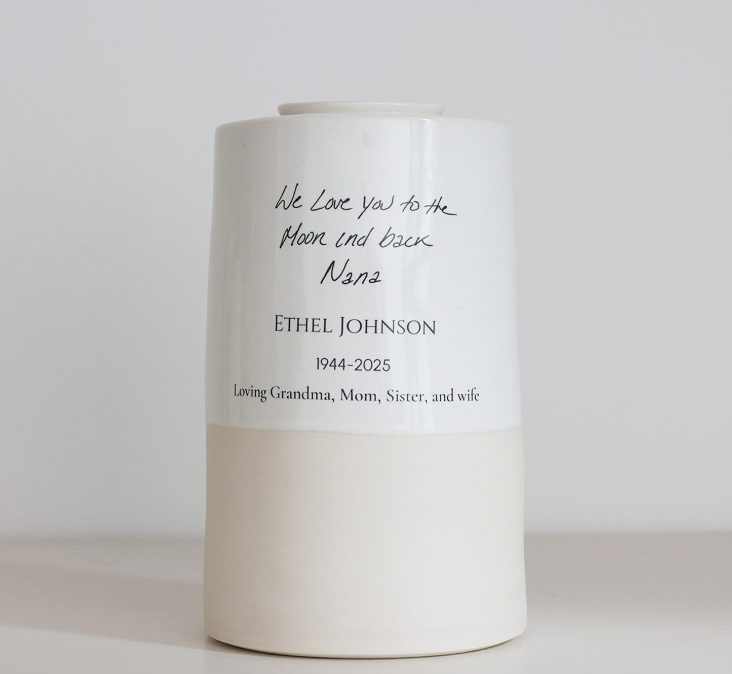 Extra Extra Large Size Urn, Adult Cremation Urn with Handwritten Note