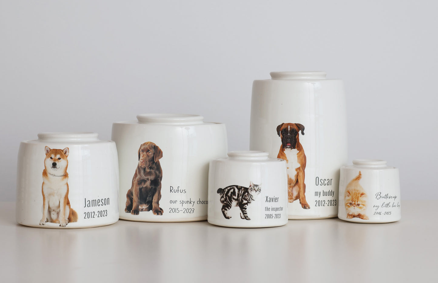 Small - Photo Pet Urn Fully Glazed