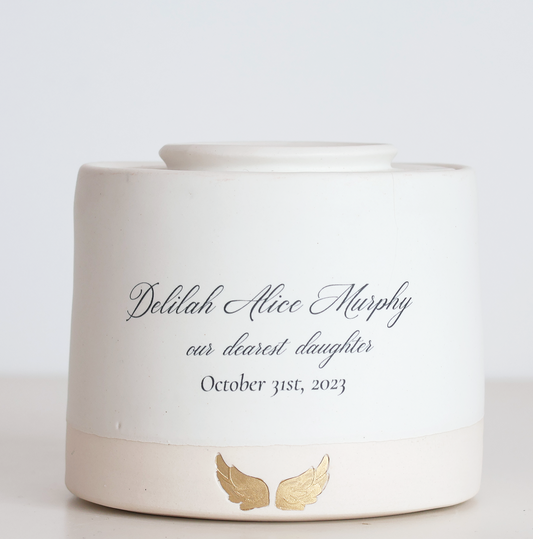 Large Low Size Urn. Infant / Child Cremation Urn