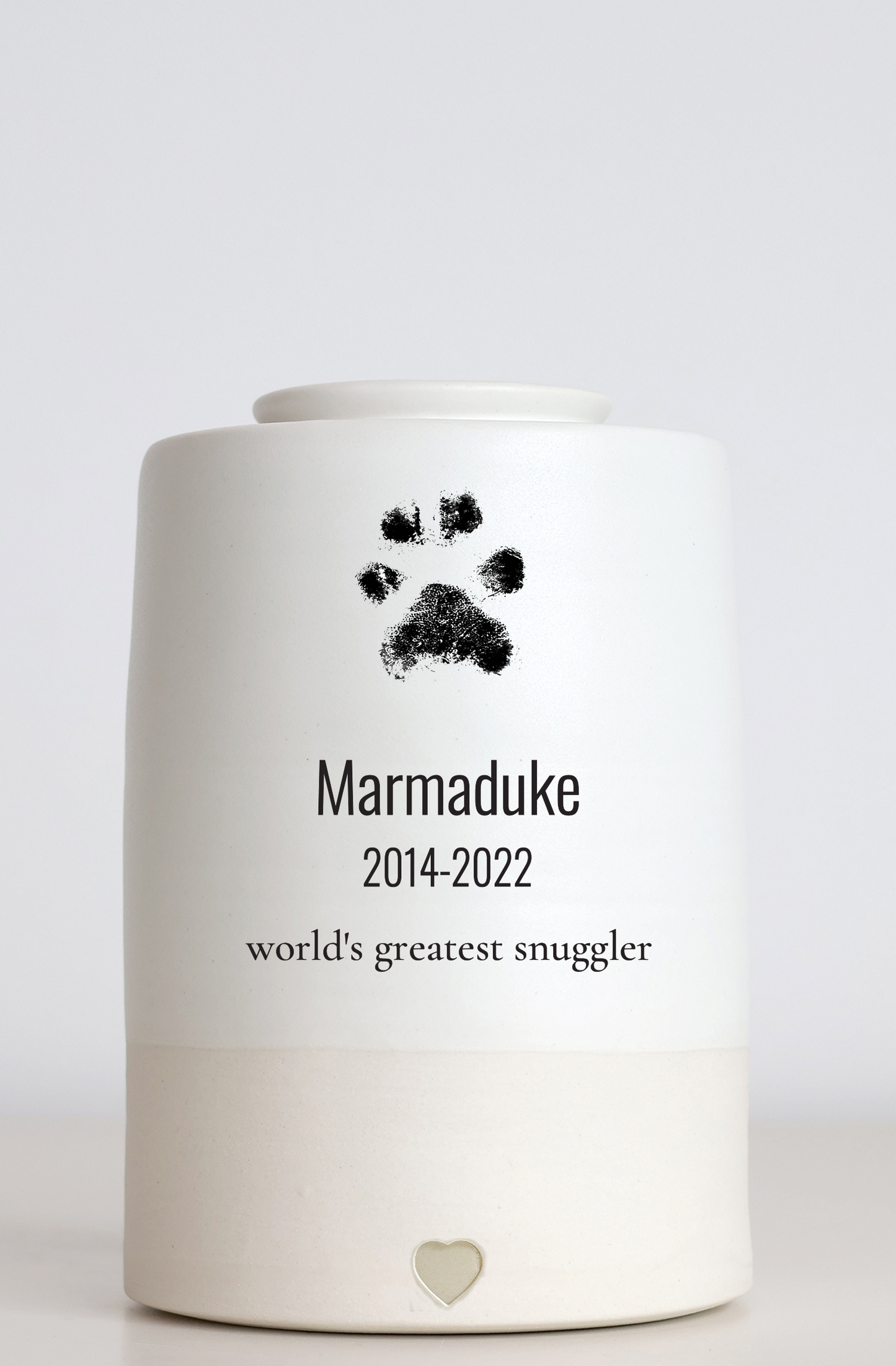 Large Tall Size Urn. Pet Cremation Urn with Custom Paw Image