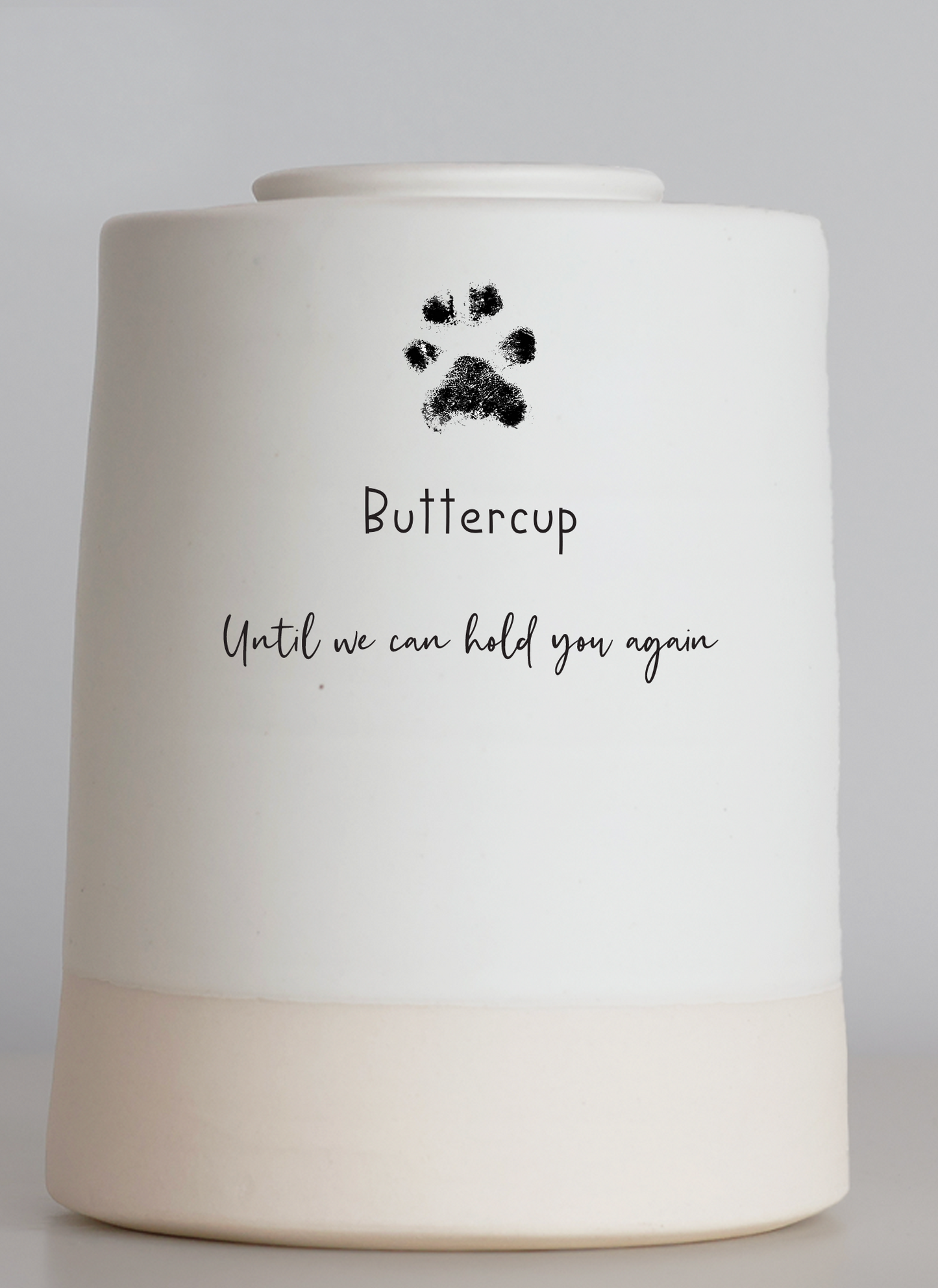Extra Large Wide Size Urn, Pet Cremation Urn with Custom Paw Image