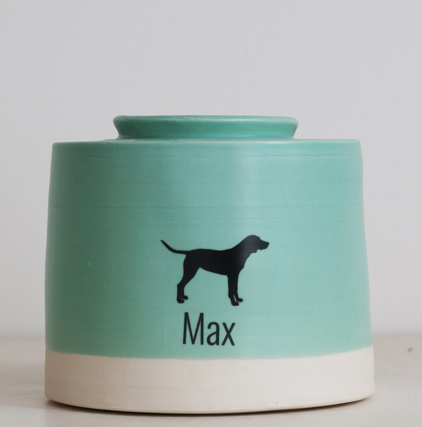 Large Low Pet Urn with Pet Silhouette