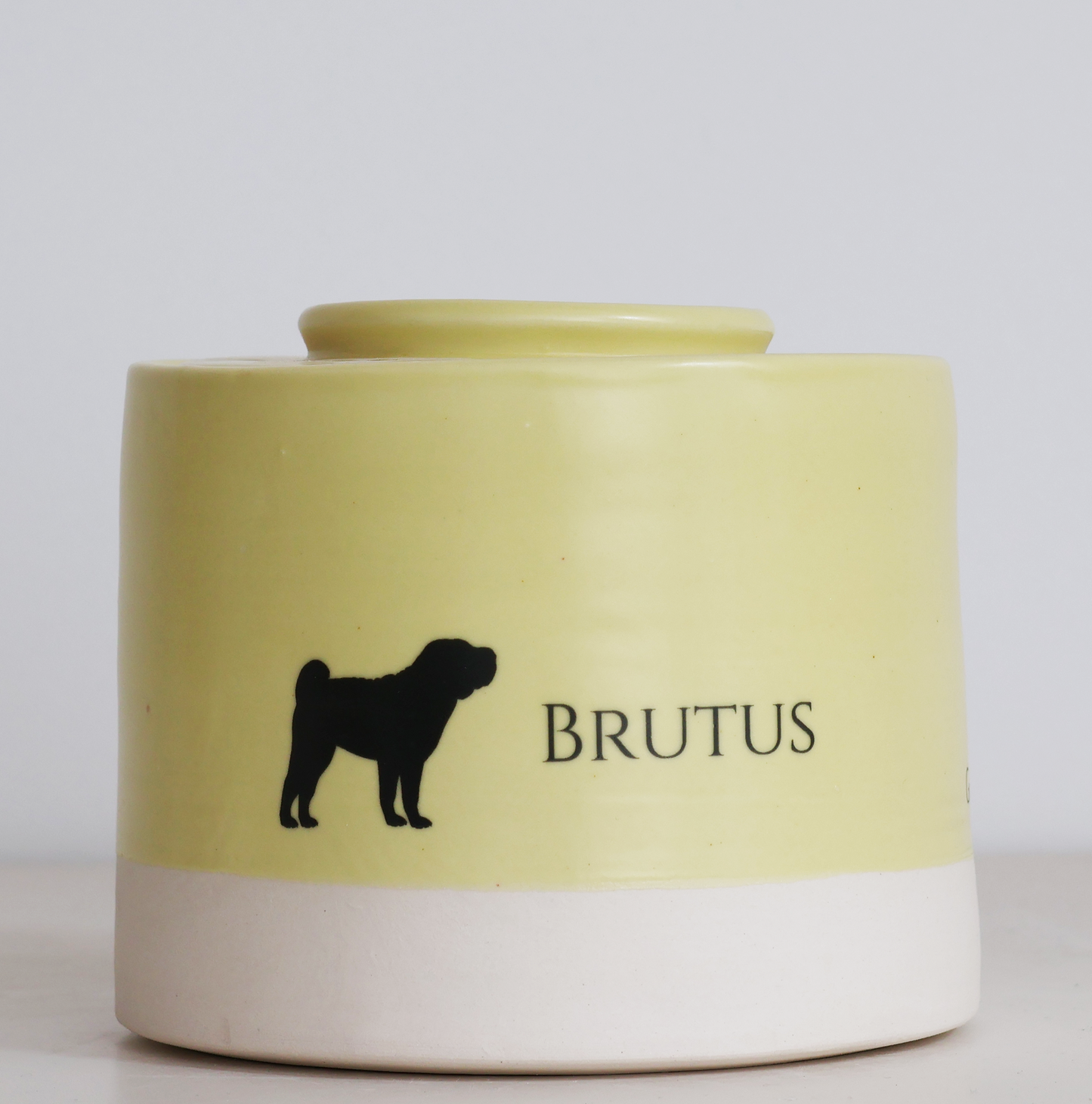 Large Low Pet Urn with Pet Silhouette