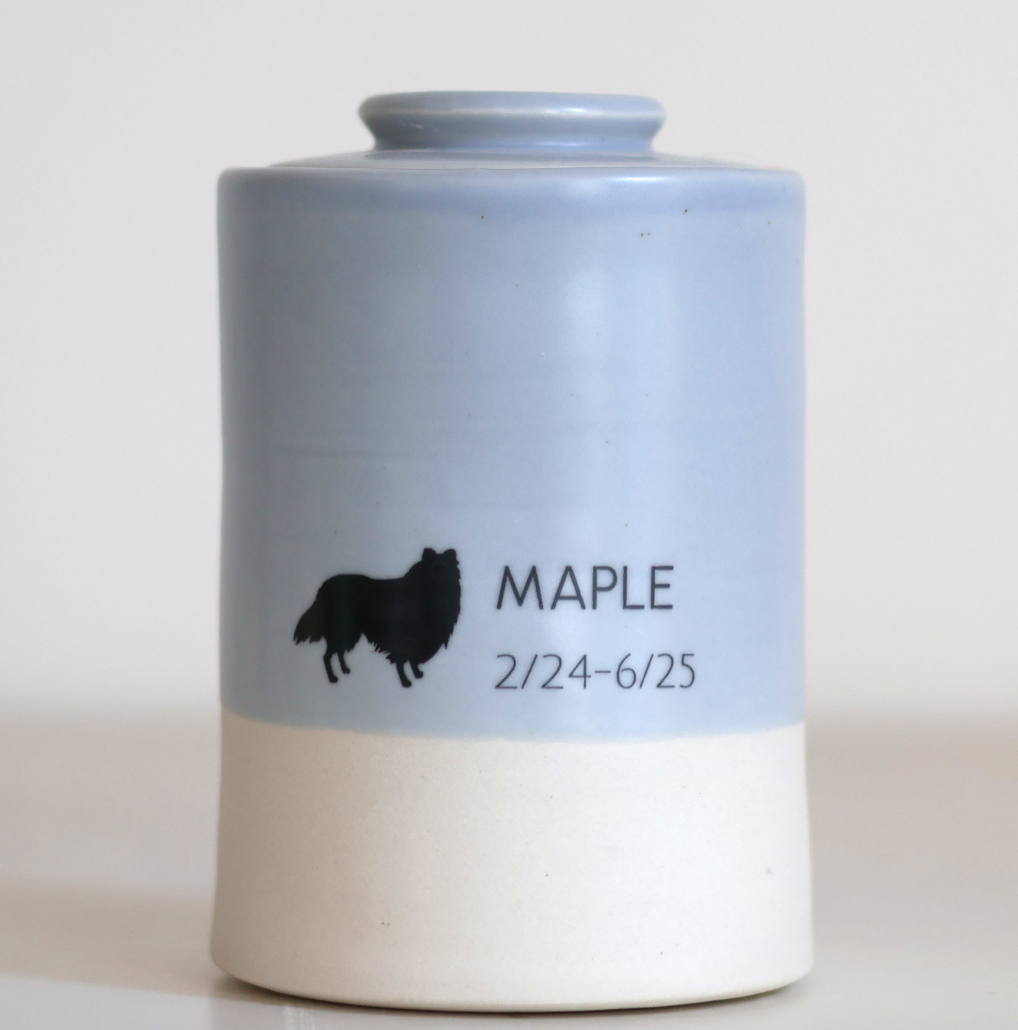 Medium Tall Pet Urn with Pet Silhouette