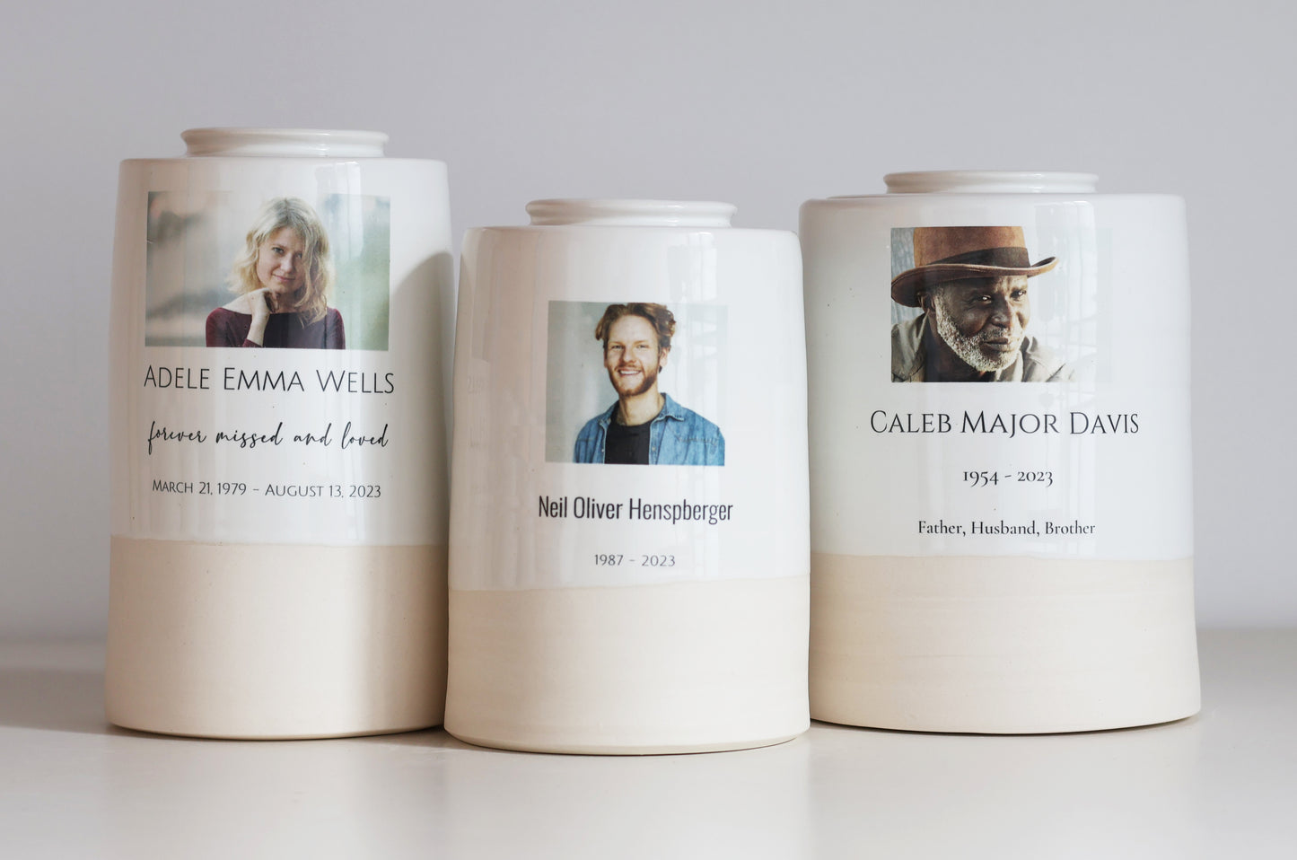 Extra Large Tall Size Urn. Adult Cremation Urn with Custom Photo