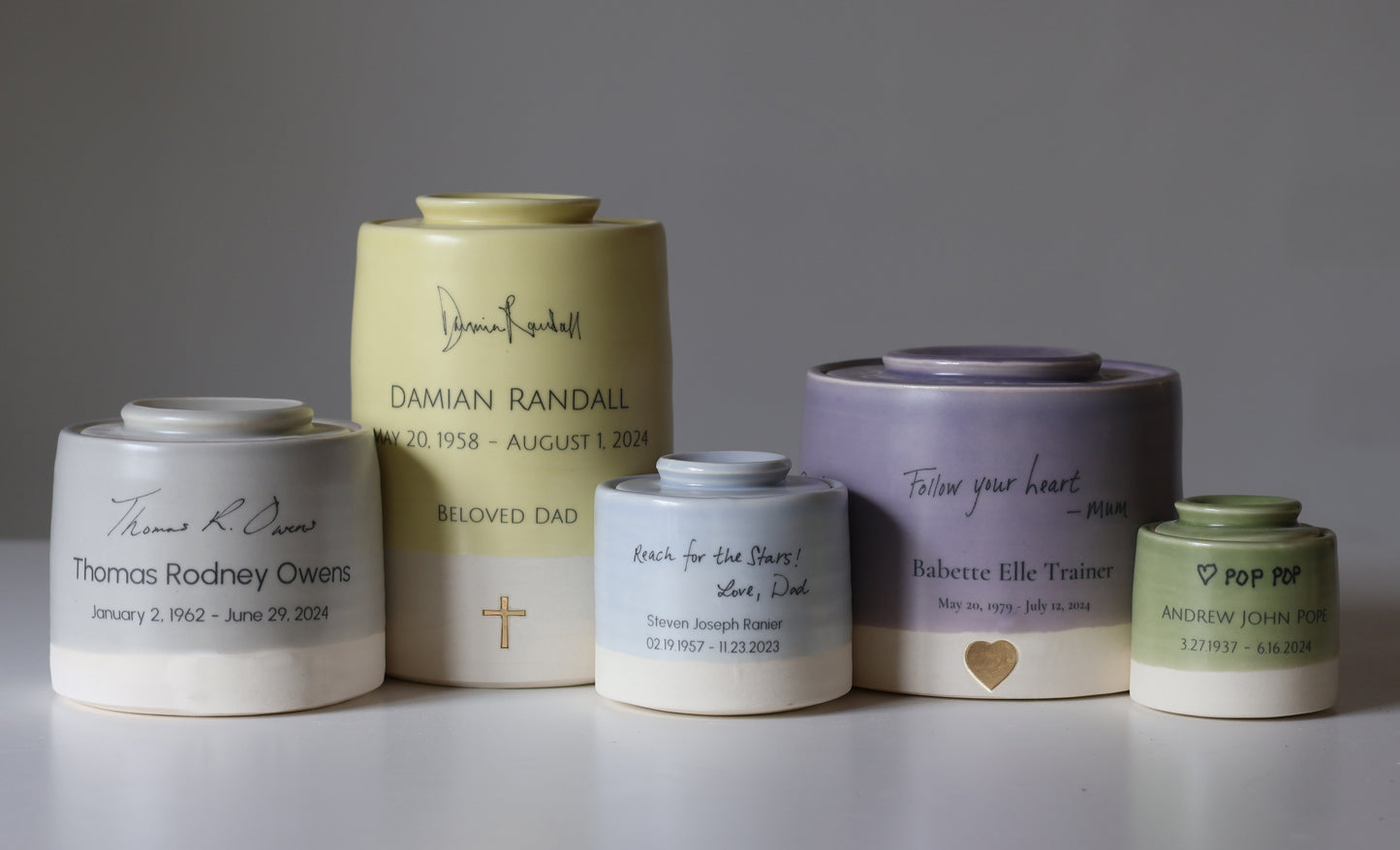XS Size Urn. Adult Cremation Urn with Handwritten Note