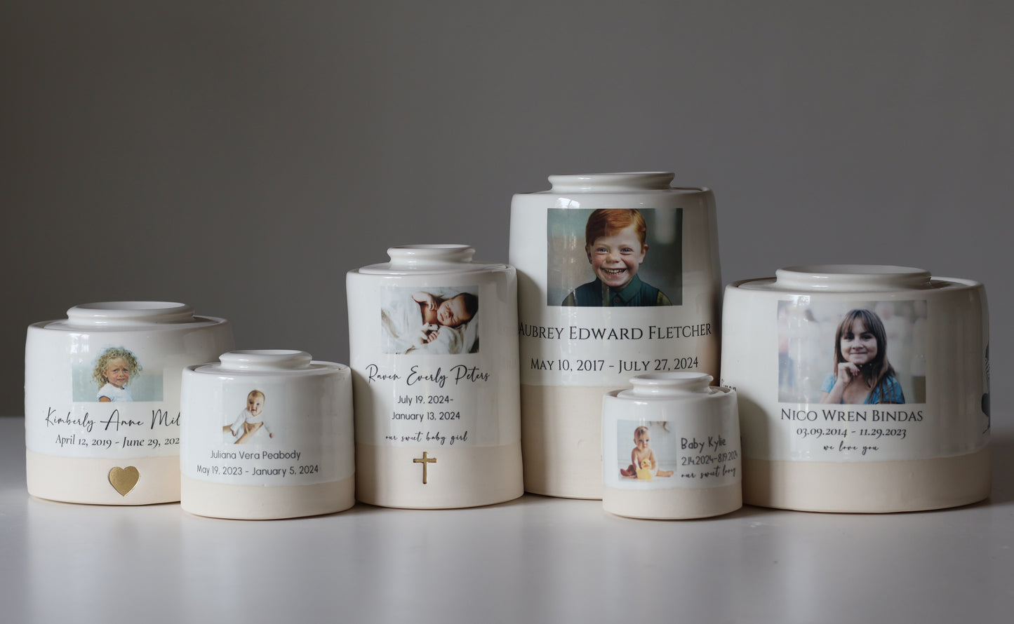 Small Size Urn. Infant Urn / Child Cremation Urn with Custom Photo