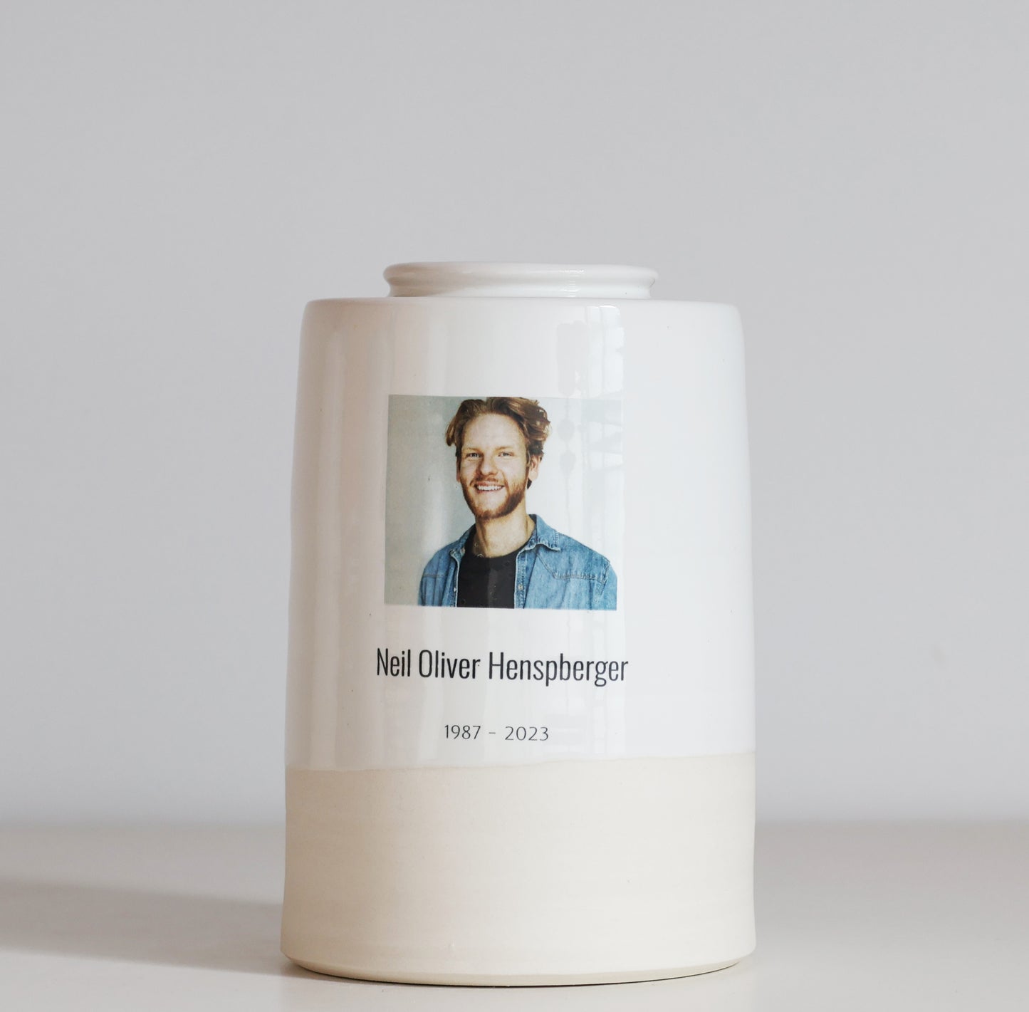Large Tall Size Urn. Adult Cremation Urn with Custom photo