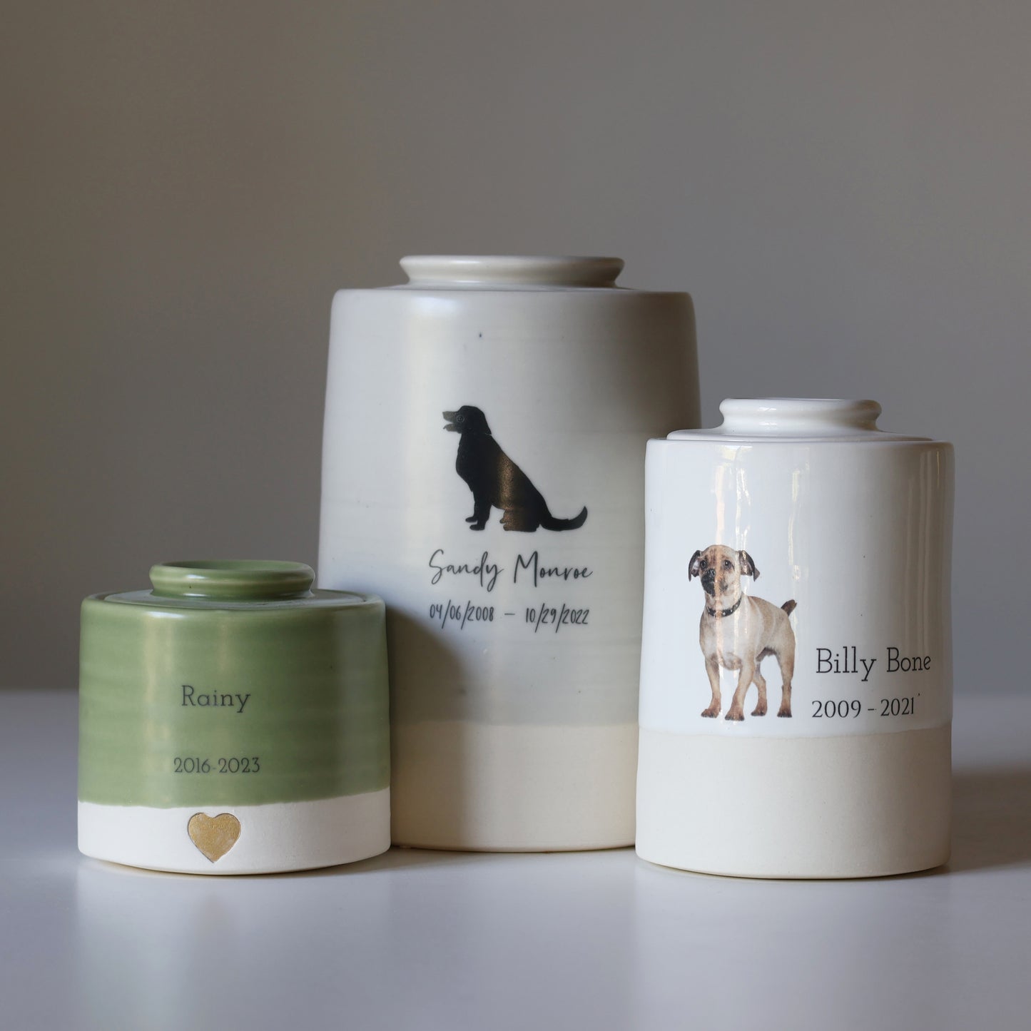 Extra Large Wide Size Urn. Pet Cremation Urn with Custom Photo
