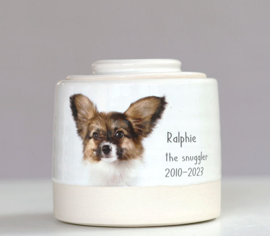 Small Size Urn. Pet Urn with Custom Photo