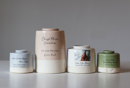 Medium Tall Size Urn. Custom Footprint Infant Cremation Urn