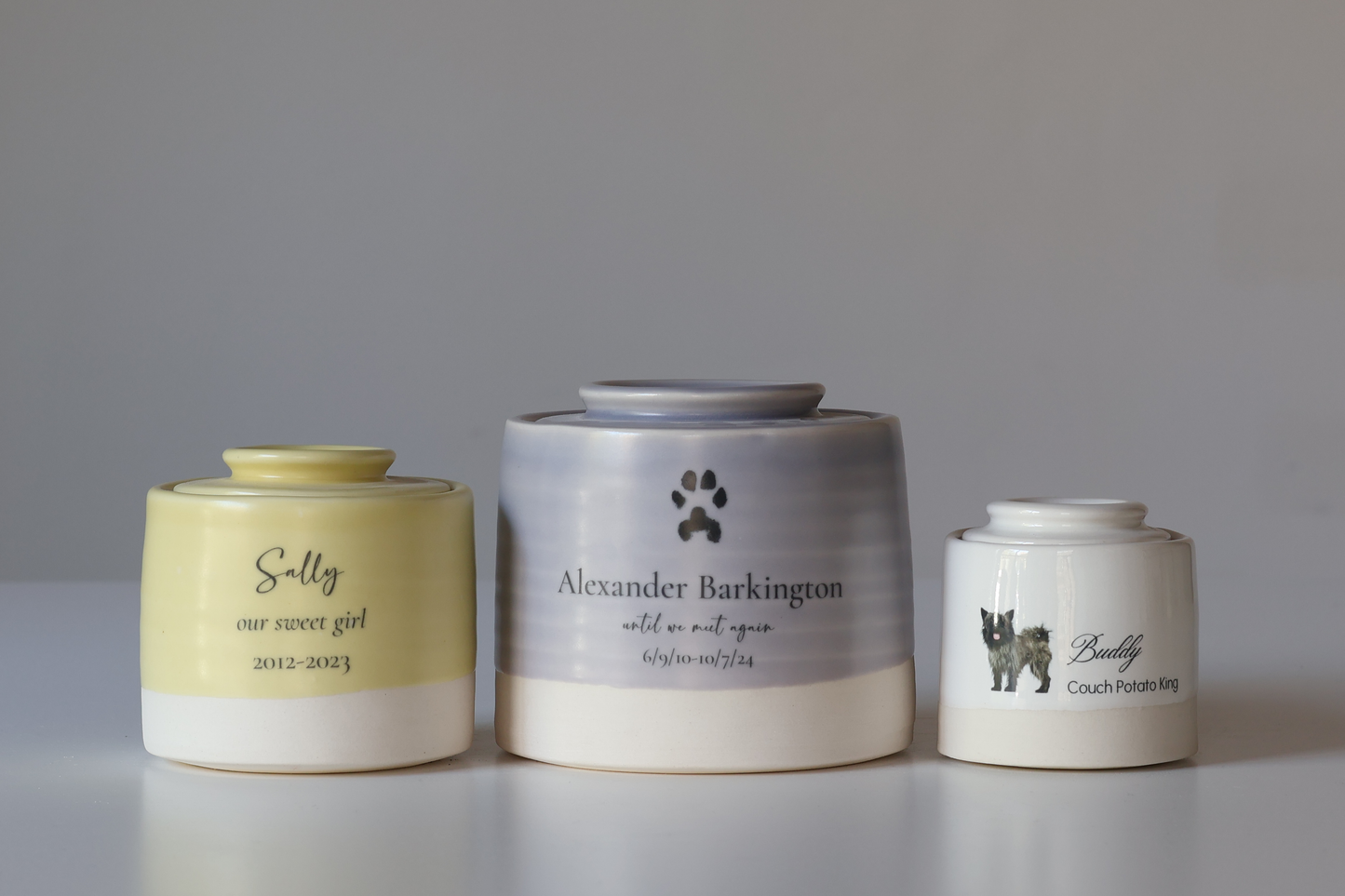 Large Tall Size Urn. Pet Cremation Urn with Custom Photo