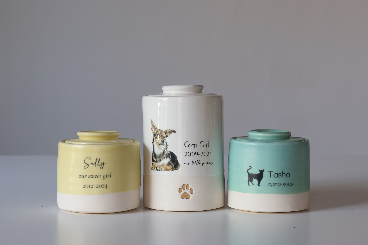 Small Pet Urn with Pet Silhouette