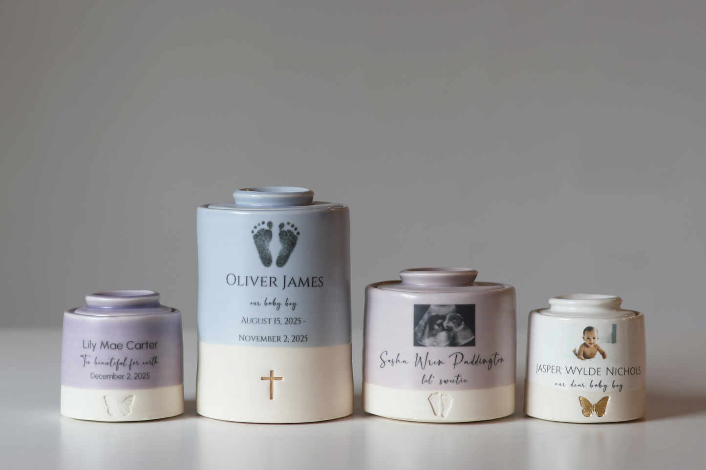 XS Size Urn. Infant Cremation Urn with Custom Photo