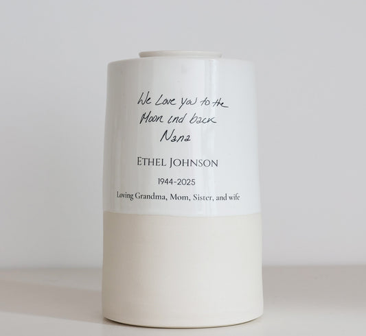 Extra Extra Large Size Urn, Adult Cremation Urn with Handwritten Note