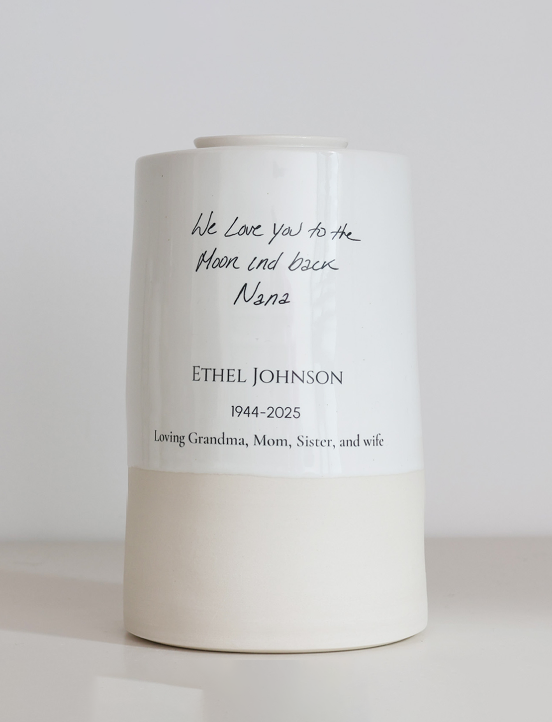 Extra Extra Large Size Urn, Adult Cremation Urn with Handwritten Note