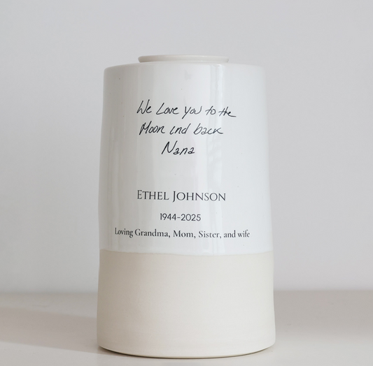 Extra Extra Large Size Urn, Adult Cremation Urn with Handwritten Note