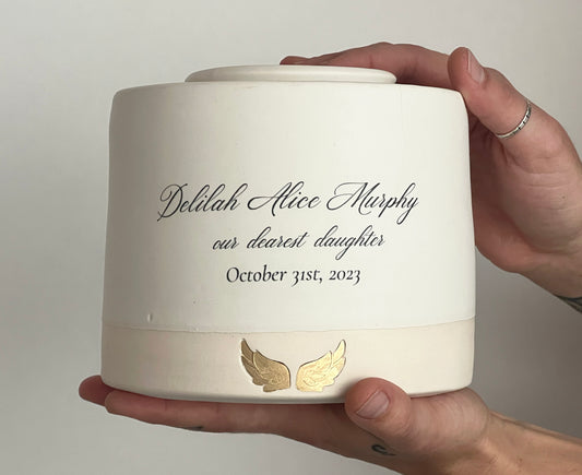 Large Low Size Urn. Infant / Child Cremation Urn