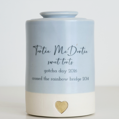 Medium Tall Size Urn. Pet Cremation Urn