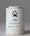 Medium Tall Size Urn. Pet Cremation Urn with Custom Paw Image