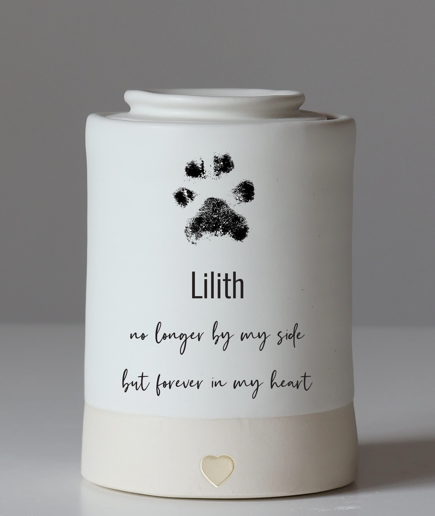 Medium Tall Size Urn. Pet Cremation Urn with Custom Paw Image