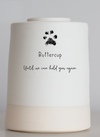 Extra Large Wide Size Urn, Pet Cremation Urn with Custom Paw Image