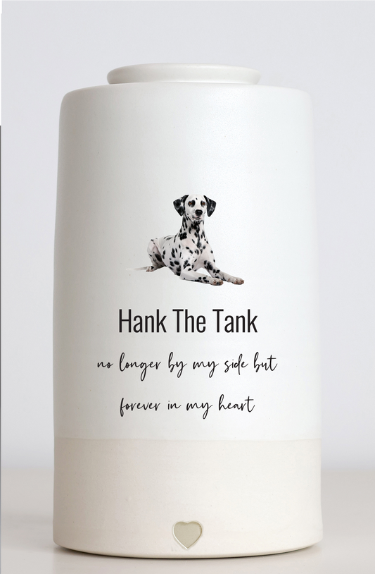 Extra Large Tall Pet Urn with Pet Silhouette