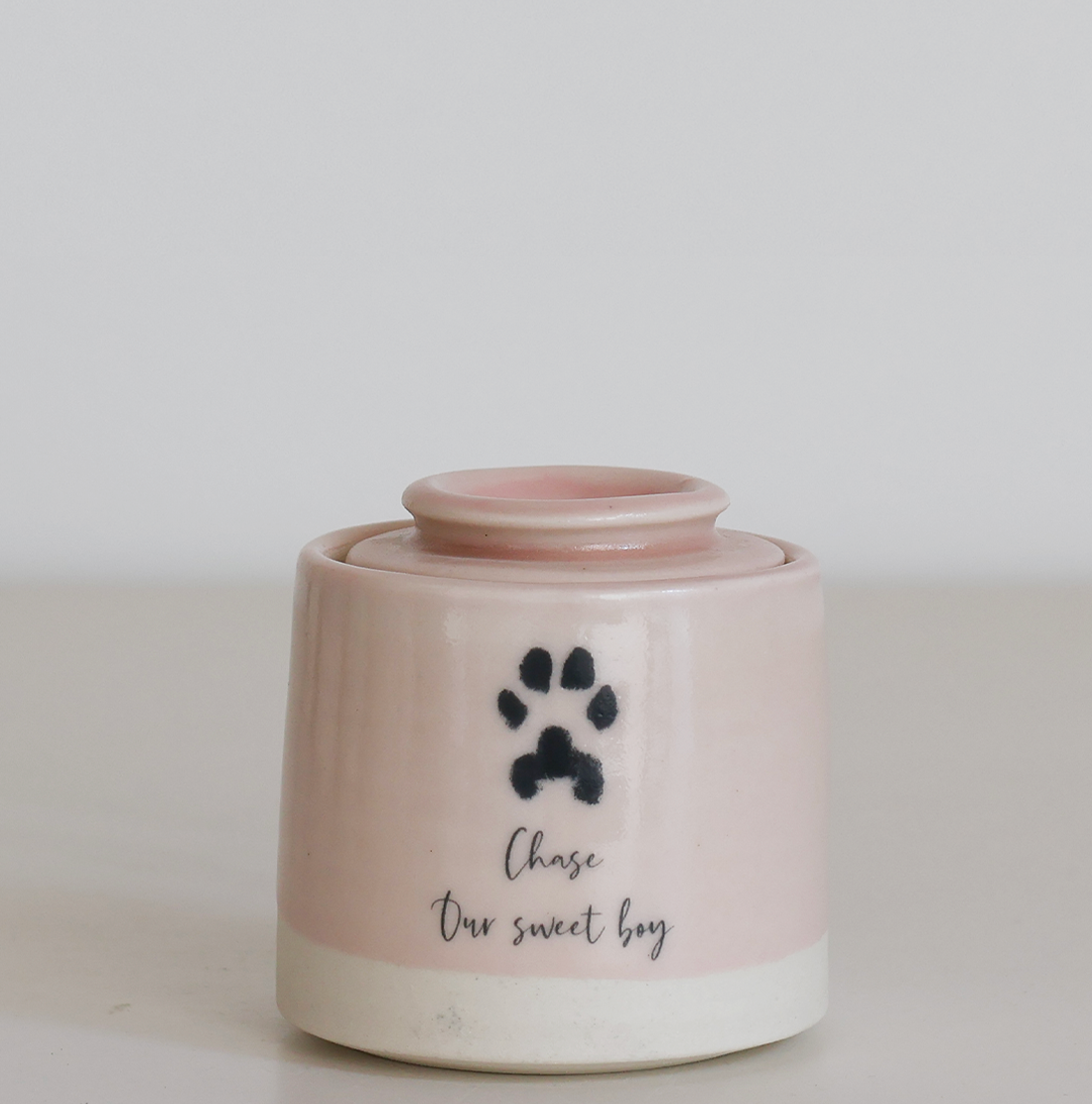 Small Size Urn. Pet Cremation Urn with Custom Paw Image