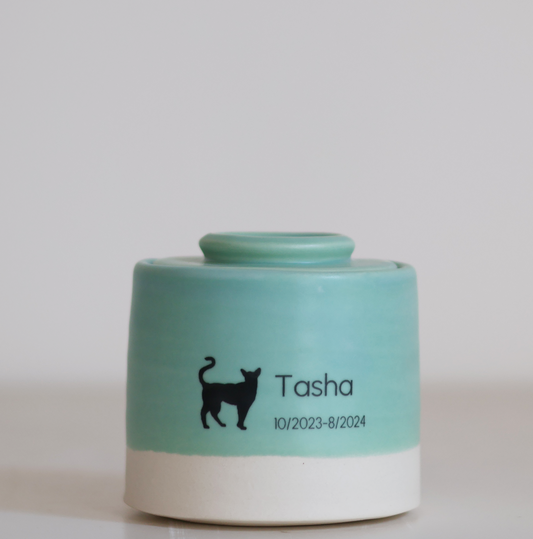 Small Pet Urn with Pet Silhouette