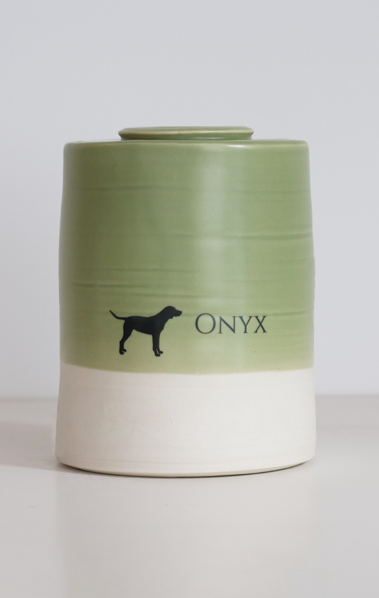 Extra Large Wide Pet Urn with Pet Silhouette