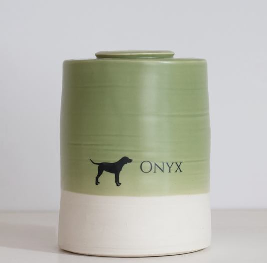 Extra Large Wide Pet Urn with Pet Silhouette