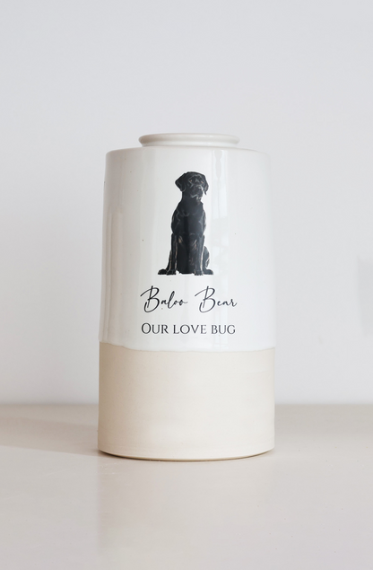 Extra Large Tall Size Urn. Pet Urn with Custom Photo