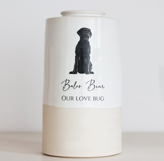 Extra Large Tall Size Urn. Pet Urn with Custom Photo