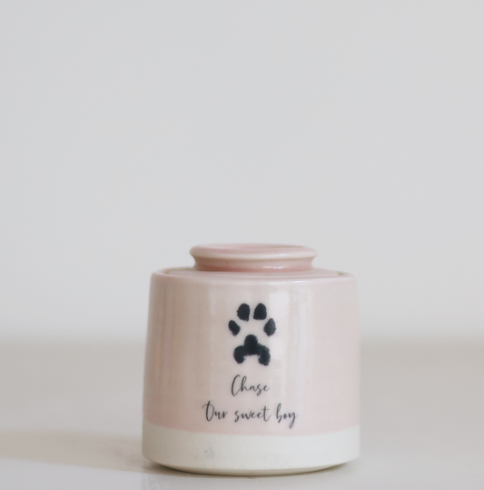 XS Size Urn. Pet Cremation Urn with Custom Paw Image