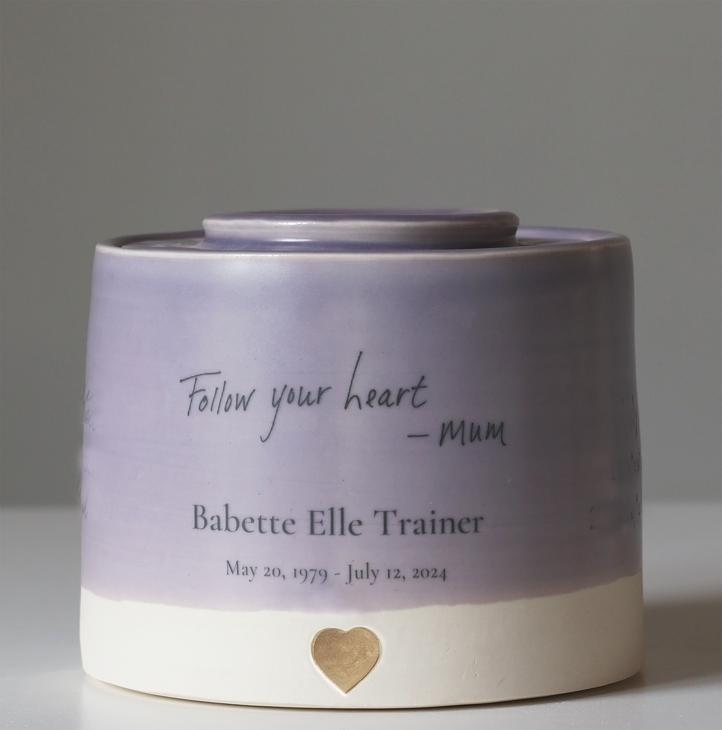 Large Size Urn, Adult Cremation Urn with Handwritten Note