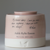 Large Low Size Urn, Infant Cremation Urn with Handwritten Note
