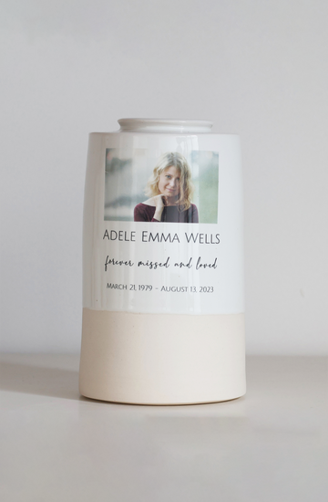 Extra Large Tall Size Urn. Adult Cremation Urn with Custom Photo