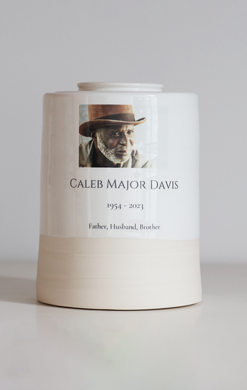 Extra Large Wide Size Urn, Adult Cremation Urn with Custom Photo